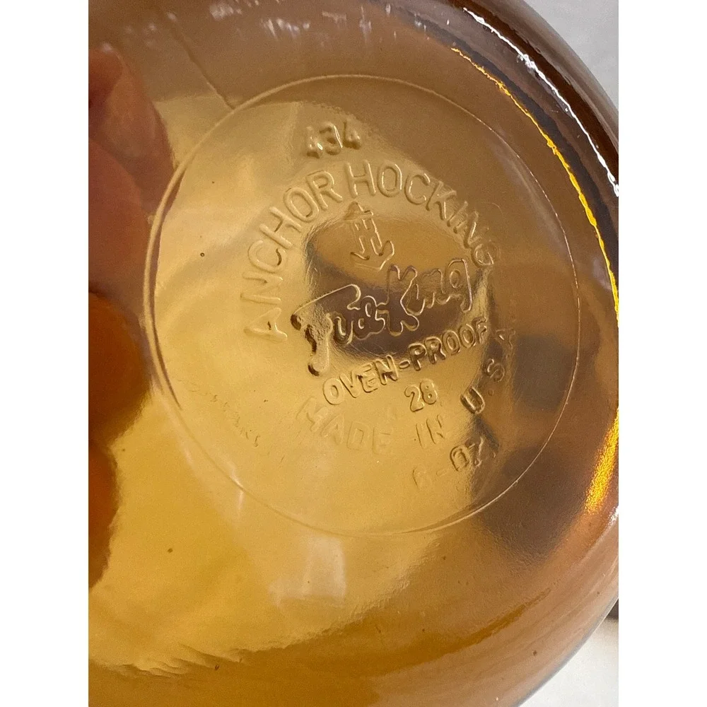 Anchor Hocking Fire King Amber Glass Custard Cups Ramekins 6oz Set of 4 434